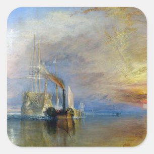 Pegatina Cuadrada William Turner - El Temeraire luchador