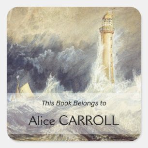 Pegatina Cuadrada William Turner - Faro de Bell Rock
