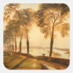 Pegatina Cuadrada William Turner - Terraza Mortlake