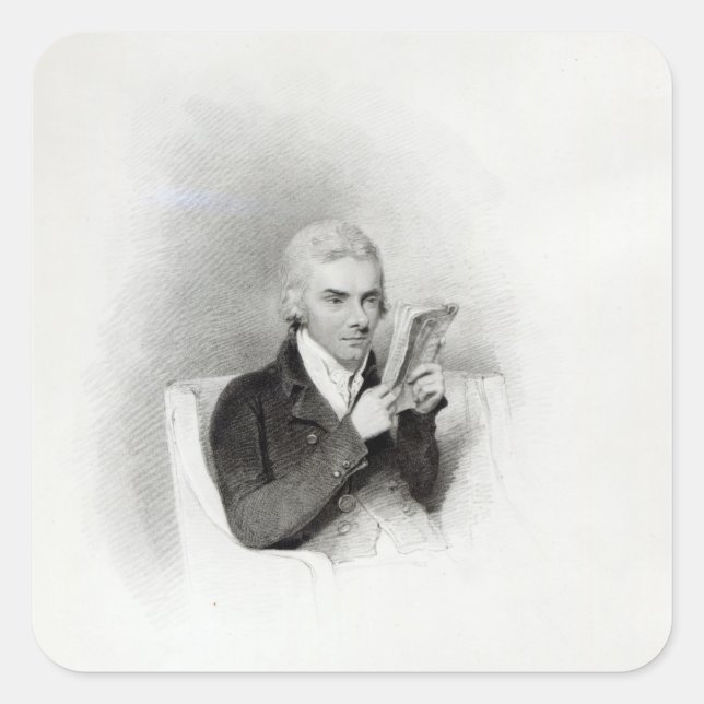 Pegatina Cuadrada William Wilberforce (Anverso)