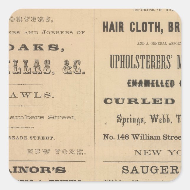 Pegatina Cuadrada Willouchby H Reed and Company (Anverso)