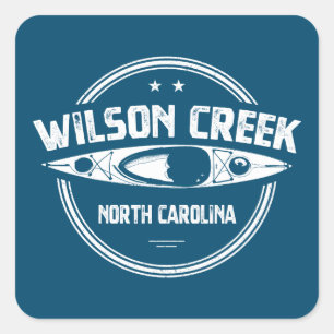 Pegatina Cuadrada Wilson Creek North Carolina Kayaking