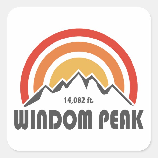 Pegatina Cuadrada Windom Peak (Anverso)