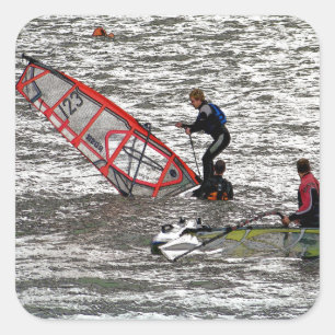 PEGATINA CUADRADA WINDSURFING