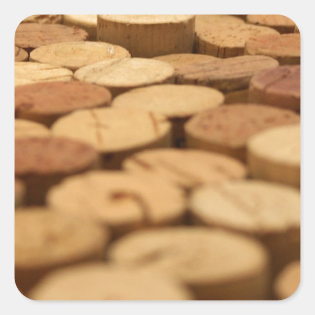Pegatina Cuadrada Wine Corks (Anverso)