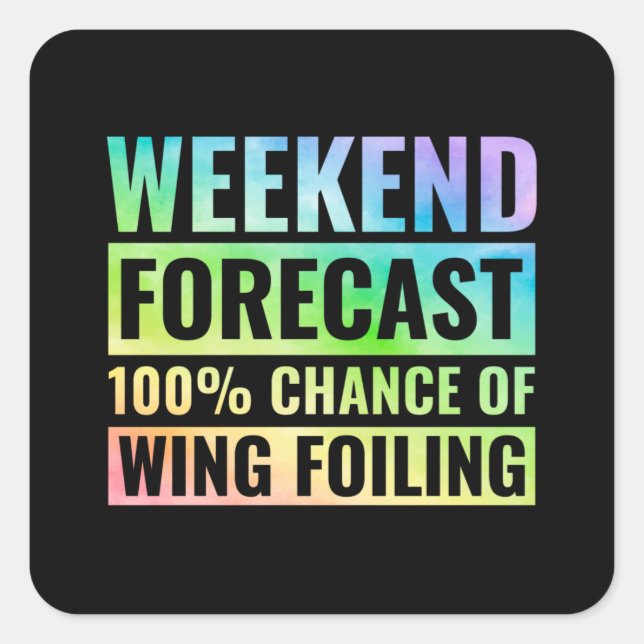 Pegatina Cuadrada Wing Foiling Hydrofoil Surfing Surf Water Sports (Anverso)