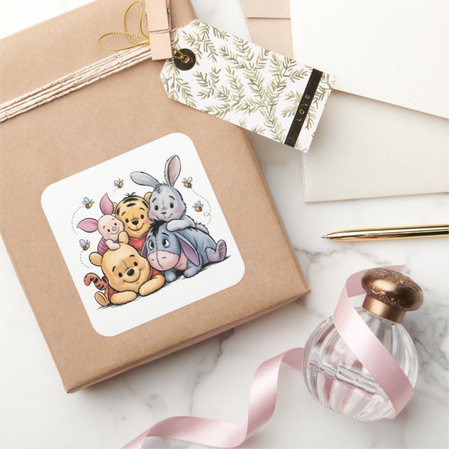 Pegatina Cuadrada Winnie the Pooh Classic (Regalar)