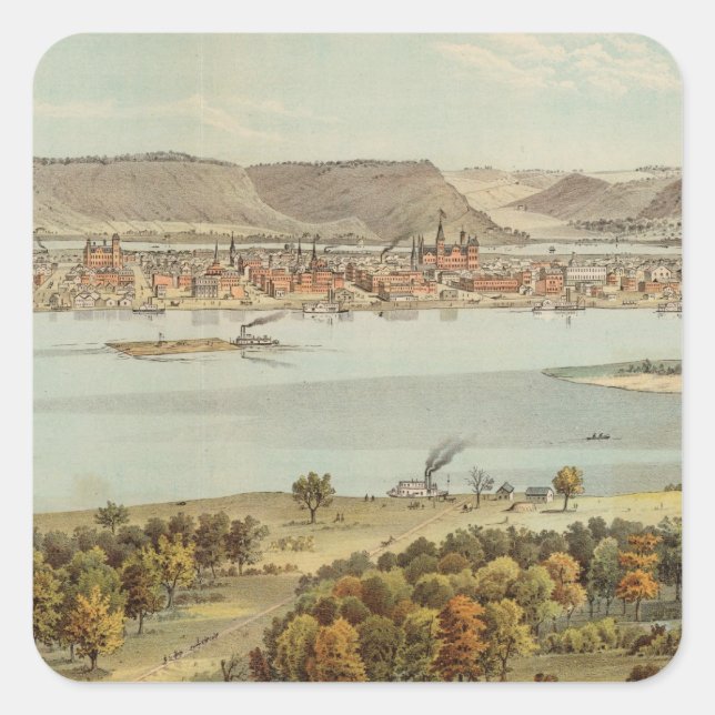 Pegatina Cuadrada Winona, Minnesota (Anverso)