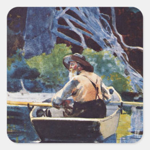Pegatina Cuadrada Winslow Homer - Guía de Adirondack