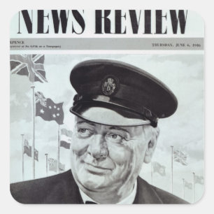 Pegatina Cuadrada Winston Churchill