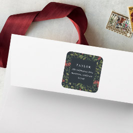 Pegatina Cuadrada Winter Bouquet | Dirección de devolución de vacaci