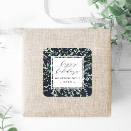 Pegatina Cuadrada Winter Sage | Festividad personalizada