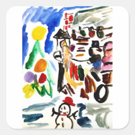 Pegatina Cuadrada Winter set 