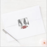 Pegatina Cuadrada Winter Wonderland Christmas Sticker - Rojo<br><div class="desc">Selle los sobres de sus tarjetas de Navidades salientes esta temporada navideña con una pegatina navideña de invierno. El diseño pegatina presenta una escena de maravillas de invierno gris y blanco con ciervos y renos adornados con copos de nieve en caída y una elegante etiqueta roja con un saludo de...</div>