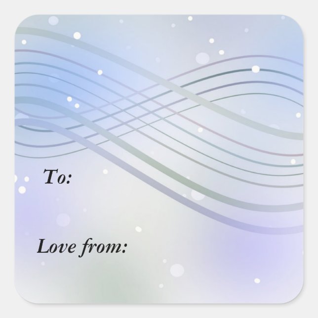 Pegatina Cuadrada Winter Wonderland Pastel Ribbons (Anverso)