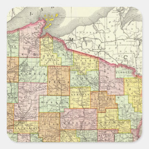 Pegatina Cuadrada Wisconsin