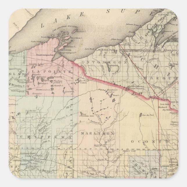 Pegatina Cuadrada Wisconsin (Anverso)