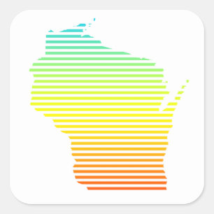 Pegatina Cuadrada wisconsin chill fade