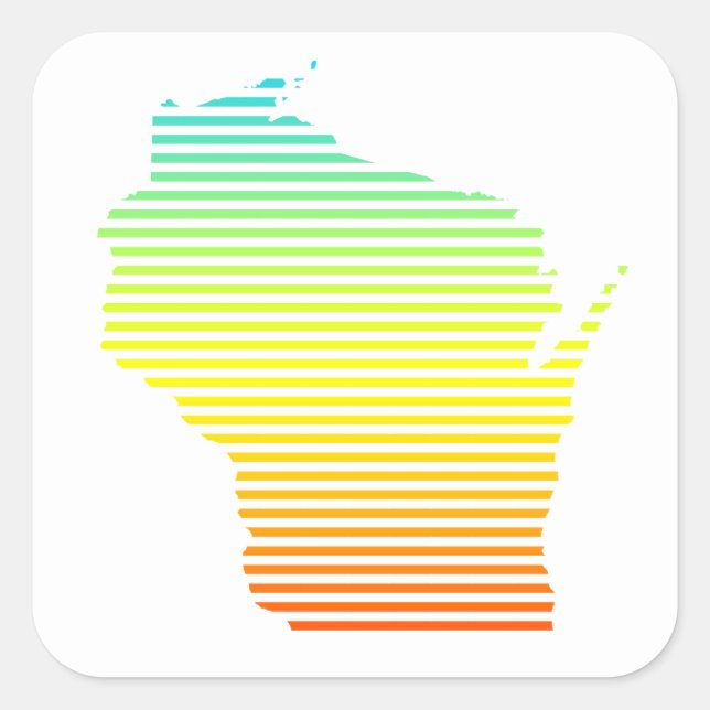Pegatina Cuadrada wisconsin chill fade (Anverso)