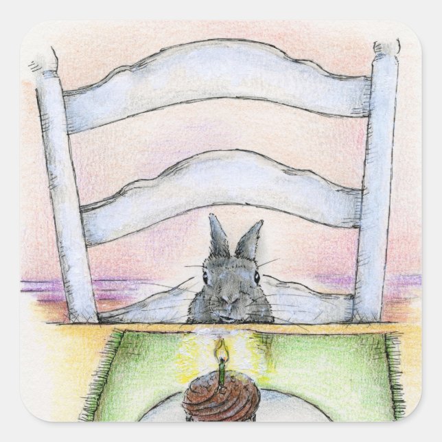 PEGATINA CUADRADA WISHES DE CUMPLEAÑOS (Anverso)