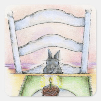 PEGATINA CUADRADA WISHES DE CUMPLEAÑOS