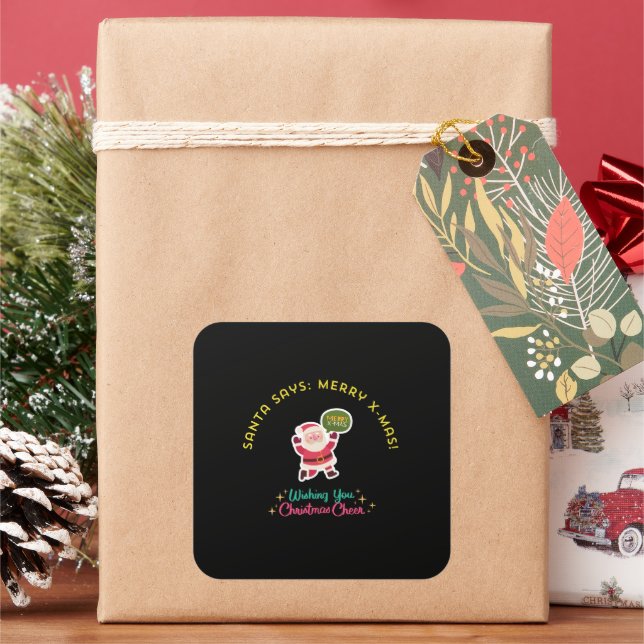 Pegatina Cuadrada Wishing You Christmas Cheer (Vacaciones)