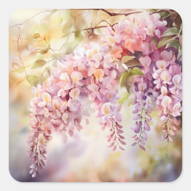 Pegatina Cuadrada Wisteria (Anverso)
