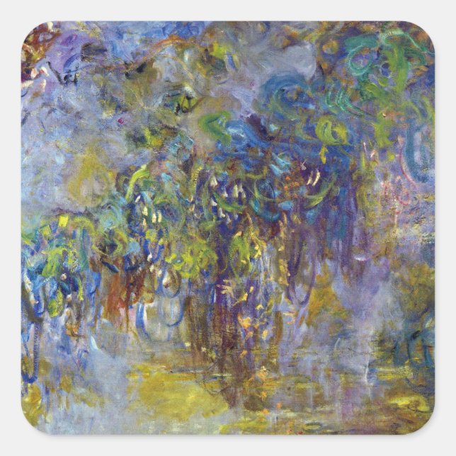 Pegatina Cuadrada Wisteria (a la derecha) de Claude Monet (Anverso)