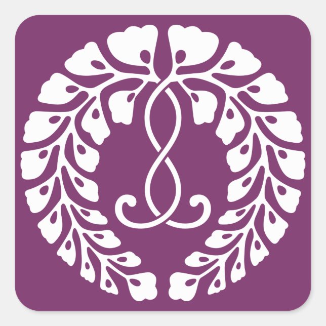 Pegatina Cuadrada Wisteria de Kujo (Anverso)