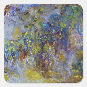 Pegatina Cuadrada Wisteria (mitad derecha) por Claude Monet