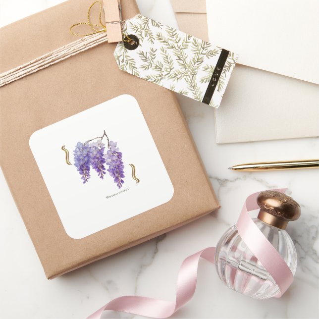 Pegatina Cuadrada Wisteria Sinensis  (Regalar)
