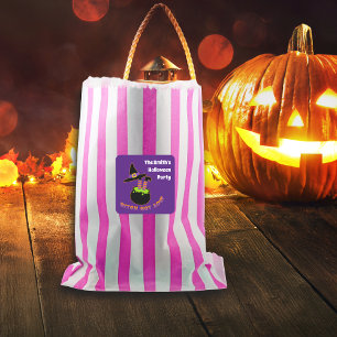 Pegatina Cuadrada Witch Hot Soup Funny Halloween Custom Name