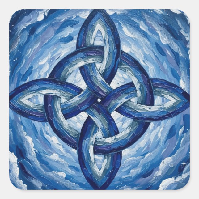 Pegatina Cuadrada WitchesKnotFantasySky (Anverso)