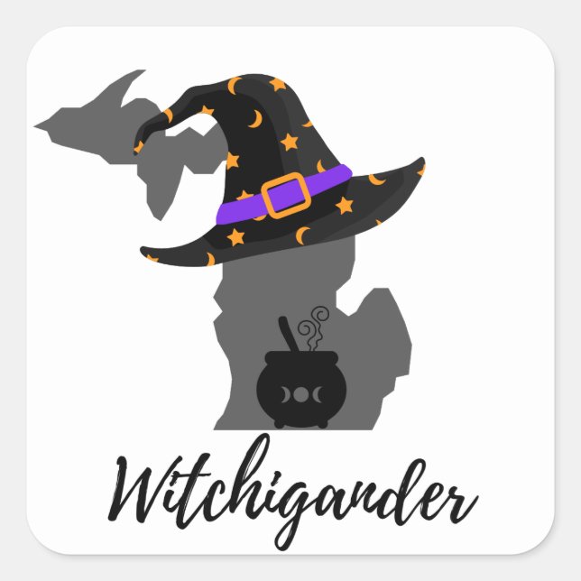 Pegatina Cuadrada Witchigander (Anverso)