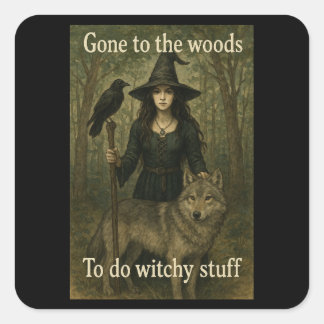 Pegatina Cuadrada Witchy Stuff Woodland Witch Pegatinas