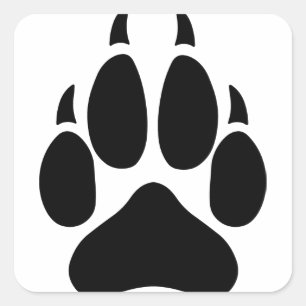 Pegatina Cuadrada Wolf Paw
