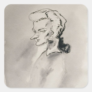 Pegatina Cuadrada Wolfgang Amadeus Mozart