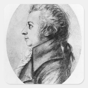 Pegatina Cuadrada Wolfgang Amadeus Mozart