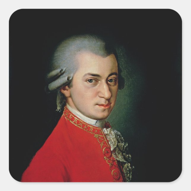 Pegatina Cuadrada Wolfgang Amadeus Mozart, 1818 (Anverso)