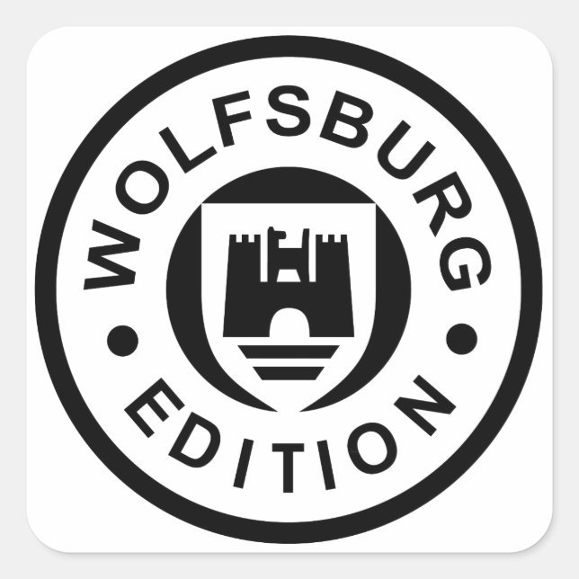Pegatina Cuadrada Wolfsburg Edition (negro) (Anverso)