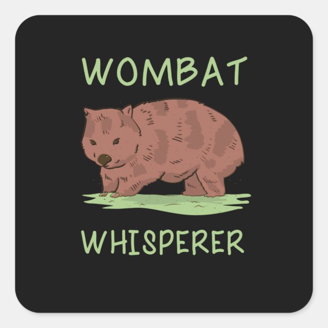 Pegatina Cuadrada Wombat (Anverso)