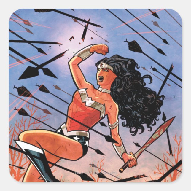 Pegatina Cuadrada Wonder Woman Cover #1 (Anverso)