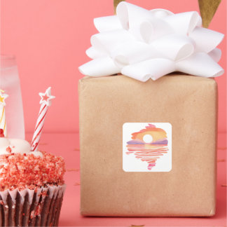 Pegatina Cuadrada  Wonderful Sunset