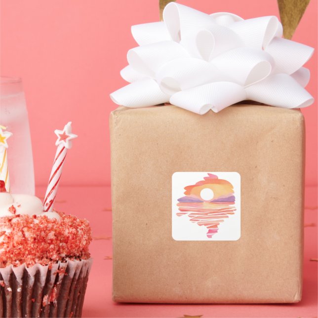 Pegatina Cuadrada  Wonderful Sunset (Fiesta)