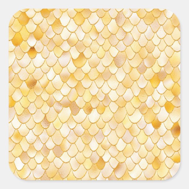 Pegatina Cuadrada Wonky Watercolor Gold Purpurina Escaparates de sir (Anverso)