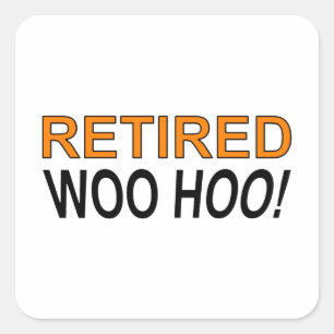 Pegatina Cuadrada Woo Hoo Retirado