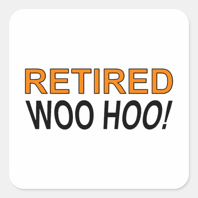 Pegatina Cuadrada Woo Hoo Retirado (Anverso)