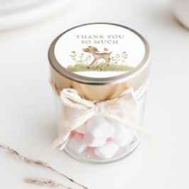 Pegatina Cuadrada Woodland Forest Baby Shower Gracias