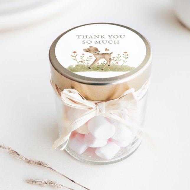 Pegatina Cuadrada Woodland Forest Baby Shower Gracias (Subido por el creador)