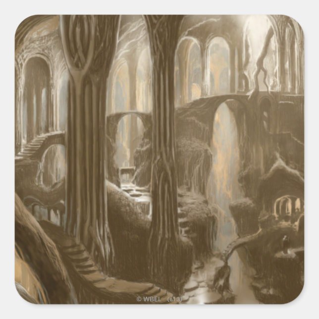 Pegatina Cuadrada Woodland Realm Concept (Anverso)